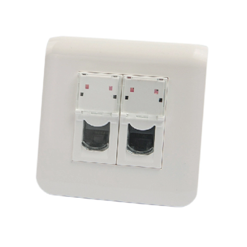 1 2 Port Network RJ45 Wall Face Plate Socket Cat5 CAT6 Face Plate